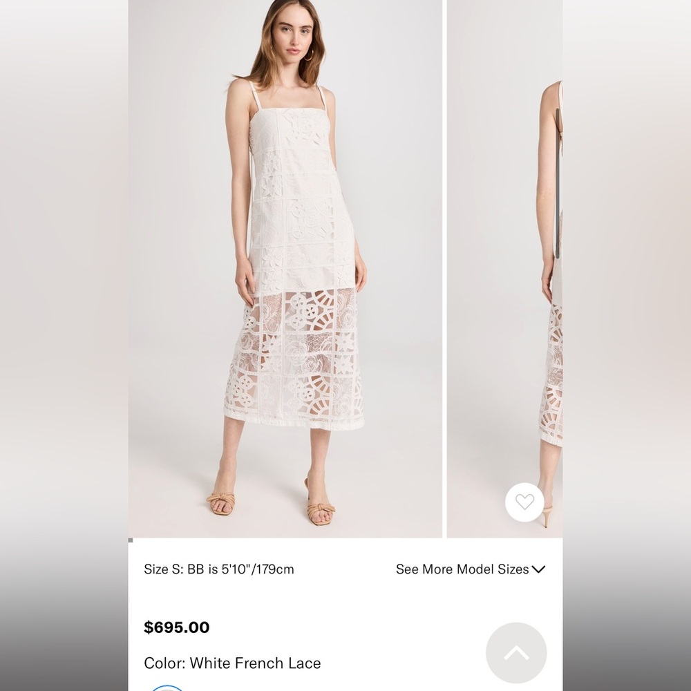 NWT Alexis white French lace dress- perfect for bridal events!